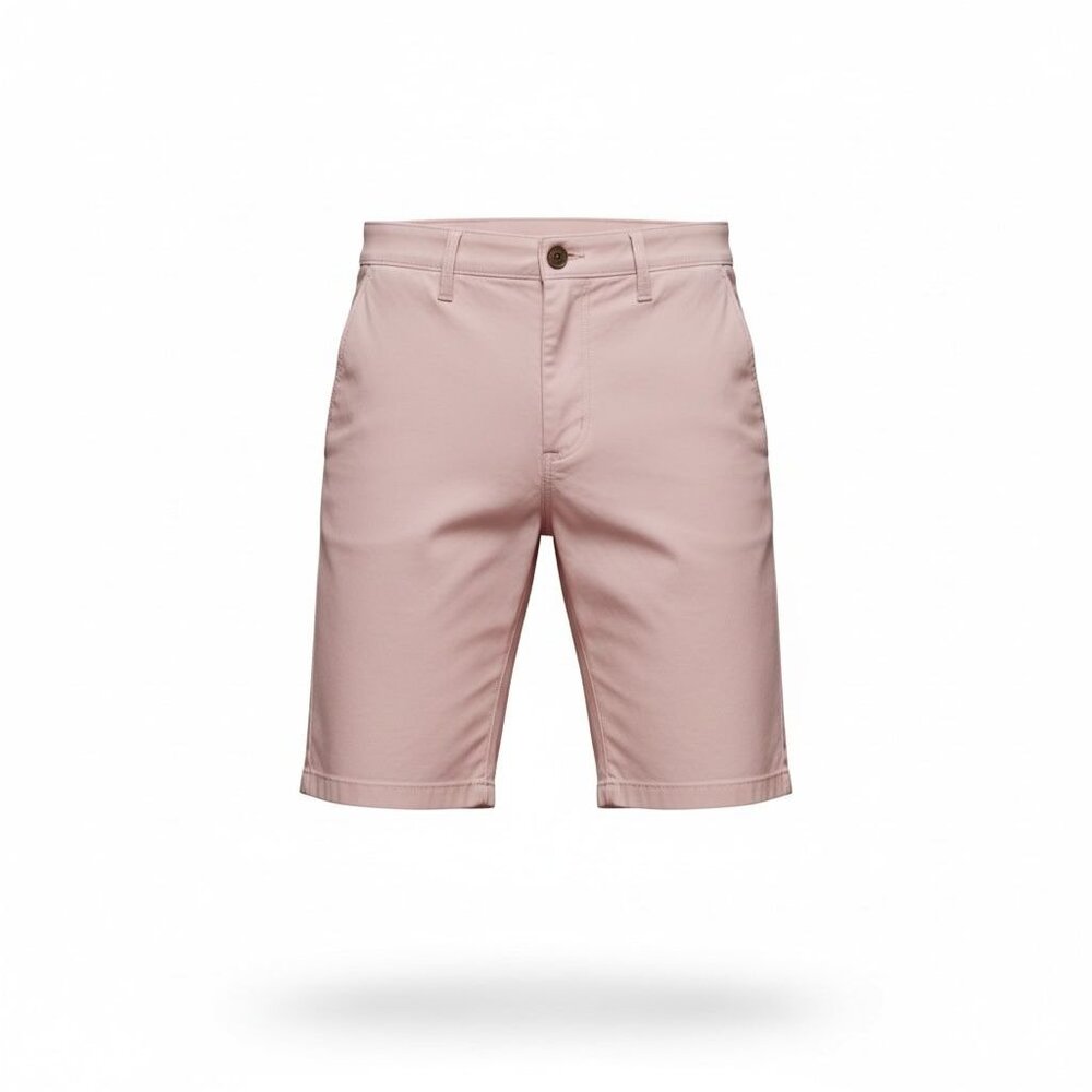 Monfrère Men's Light Pink Chino Shorts With Button Closure & Side Pockets 32